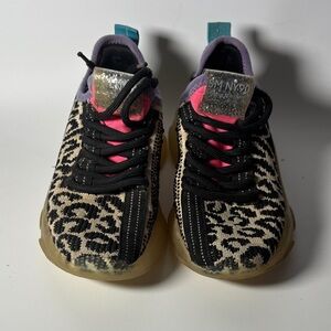 Steve Madden Animal Print Sneakers with Pink and Black Details
